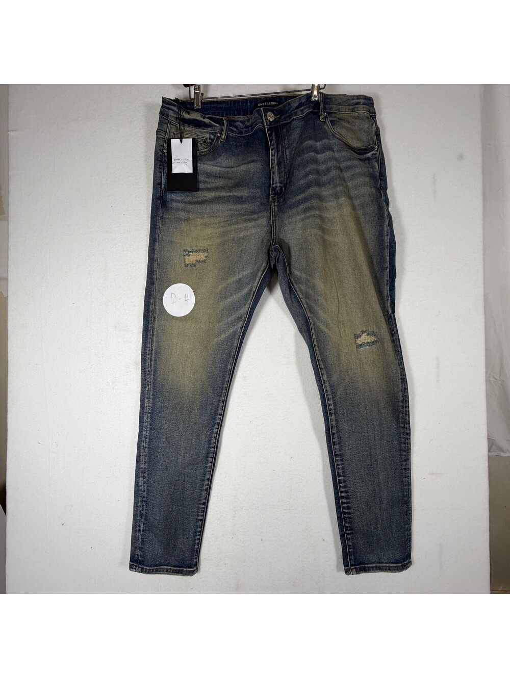 Embellish Men's Distressed Slim Fit Jeans Size 44 New With Tags D-11